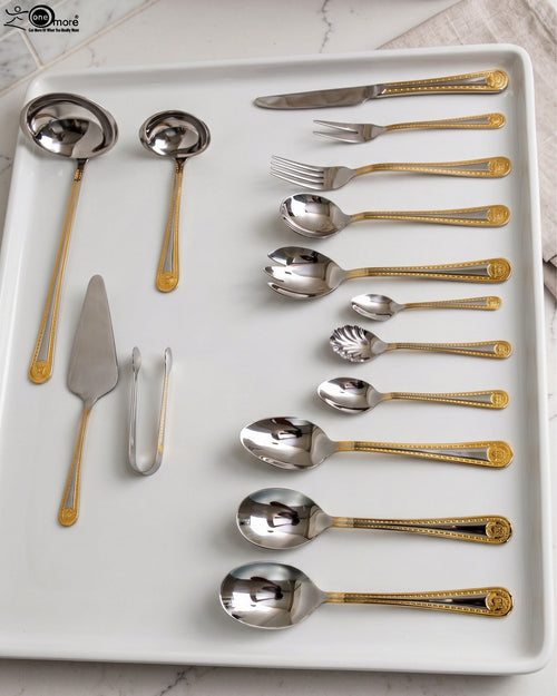 72-Piece Gold Trim Stainless Steel Cutlery Set