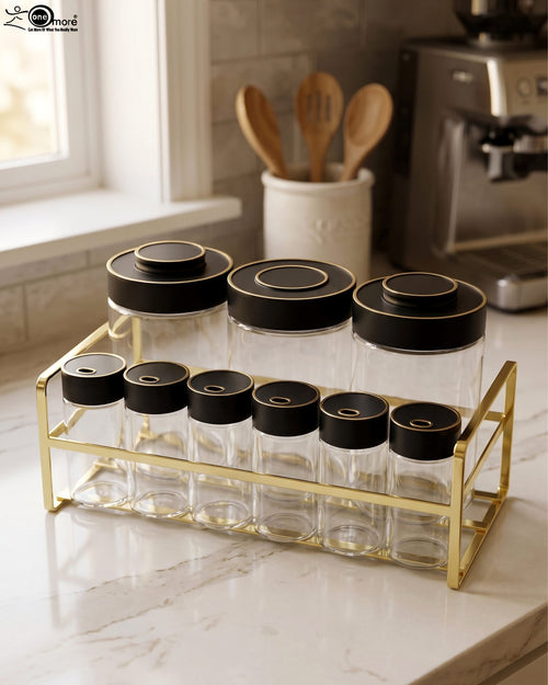 9-Piece Luxury Glass Spice Jar Set