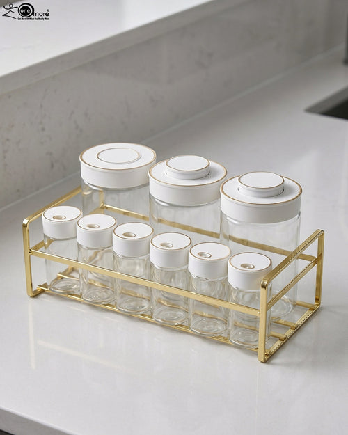 9-Piece Glass Spice Jar Set