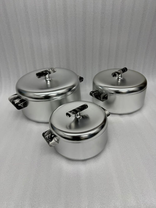 3-Piece Insulated Stainless Steel Hotpot Set (1L, 2L, 3.5L)