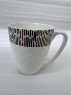Geometric Elegance Bone Mug Set