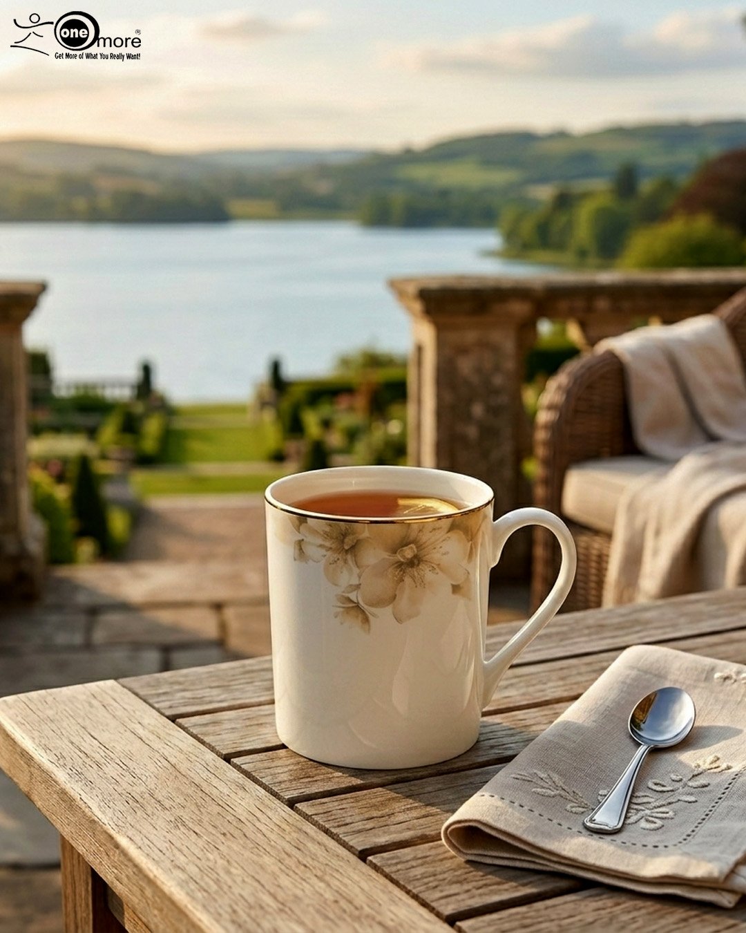 Premium Floral Bone Mug Set