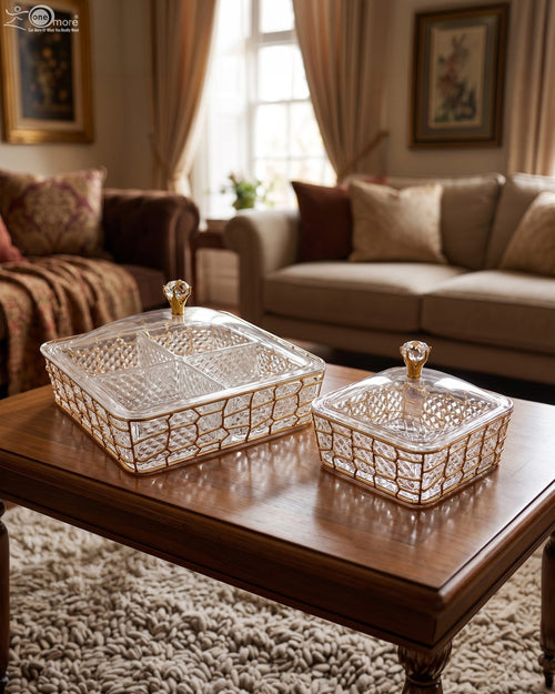 Acrylic Dry Fruit Dish & Serving Box