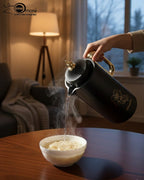 Feenik 1-Litre Luxury Vacuum Thermos – Elegant Glass-Insulated Carafe in Black, White, and Coffee