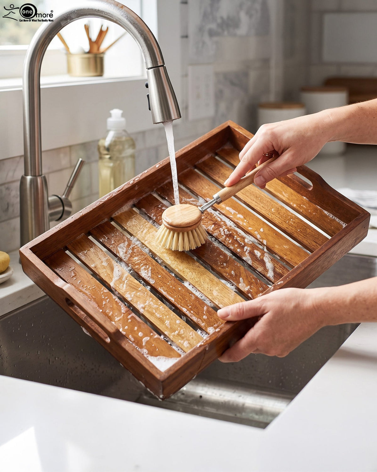 2-Piece Wooden Serving Tray Set | Premium Kitchenware | OneMore Pakistan