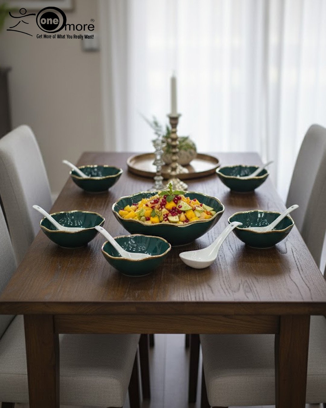 Luxury 14-Piece Ceramic Soup Set | 6 Colors | Serving Bowl &amp; Spoons