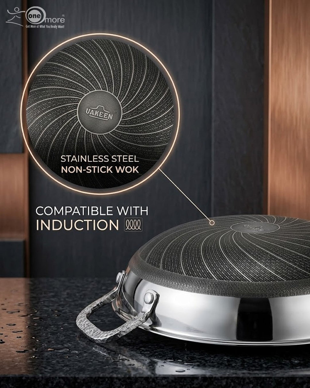 Honey Comb Laser-Etched Non-Stick Wok