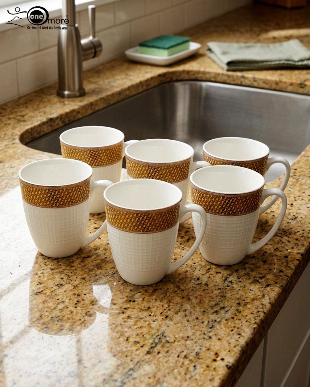 Elegance Weave Bone Mug Set