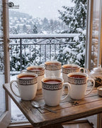 Regal Greek Key Bone China Mug Set