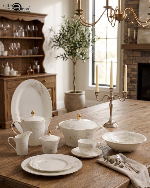 61-Piece Premium Super Bone China Dinner Set