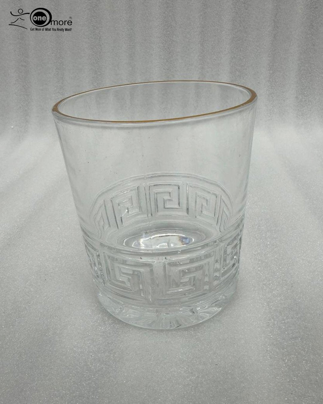 Versace-Inspired Greek Key Crystal Glass Set – Gold Rim (Set of 6)