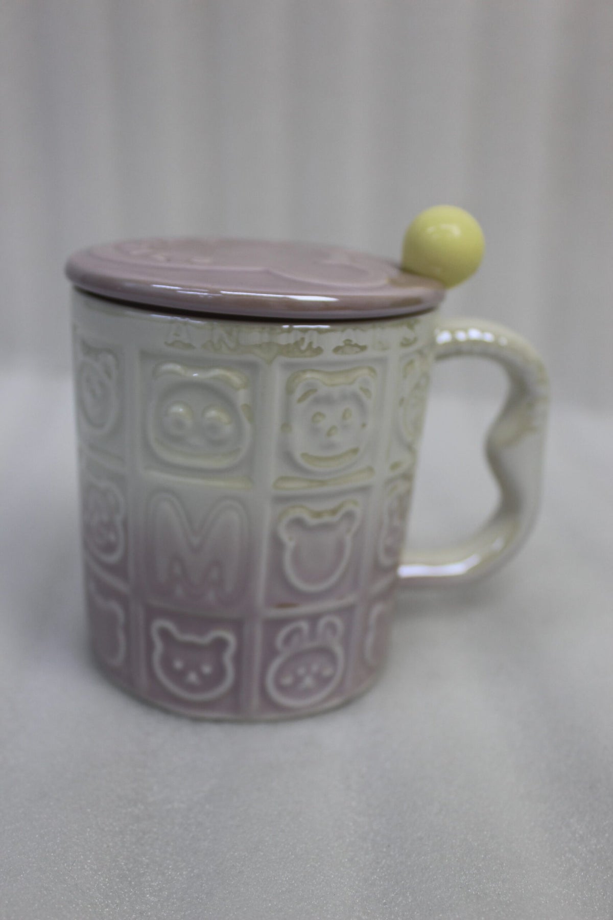 Ceramic Mug with Lid and Spoon