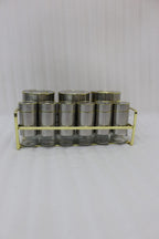 Stainless Steel & Glass Spice Jar Set