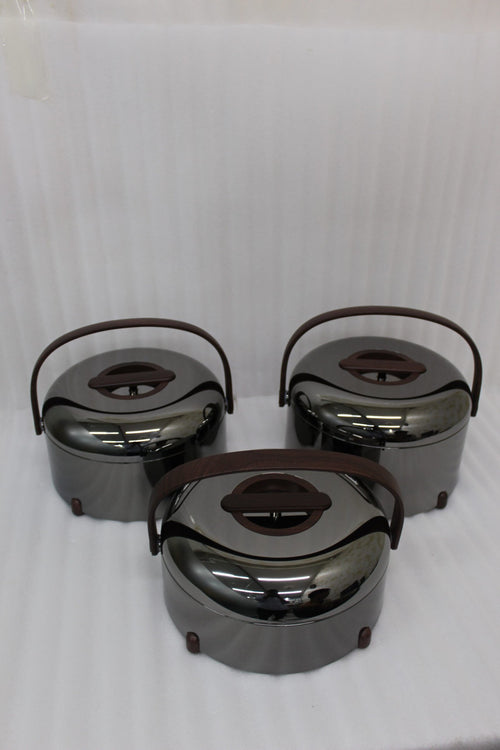 3-Piece Stainless Steel Insulated Hot Pot Set (3L, 4L, 5L)