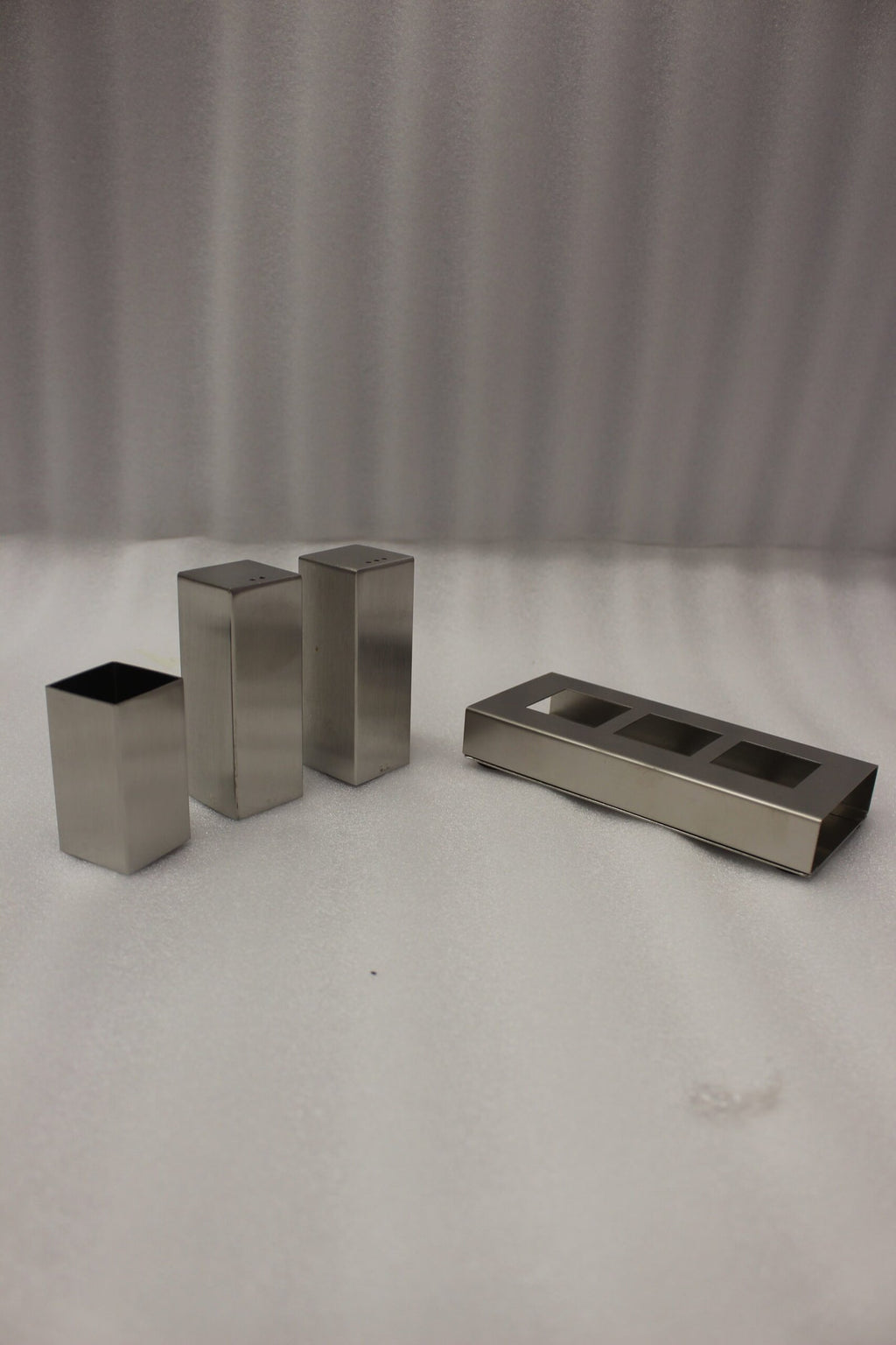 Modern Stainless Steel Salt and Pepper Shaker Set