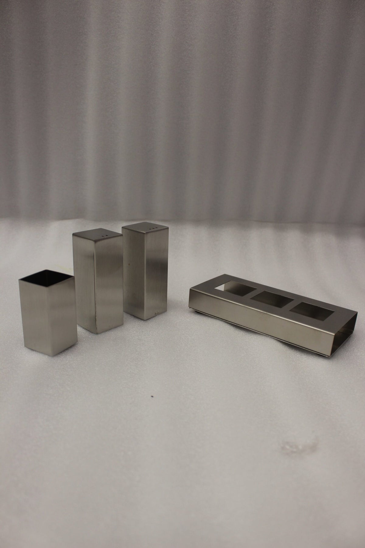 Modern Stainless Steel Salt and Pepper Shaker Set