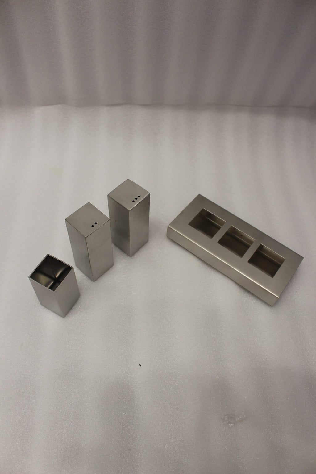 Modern Stainless Steel Salt and Pepper Shaker Set