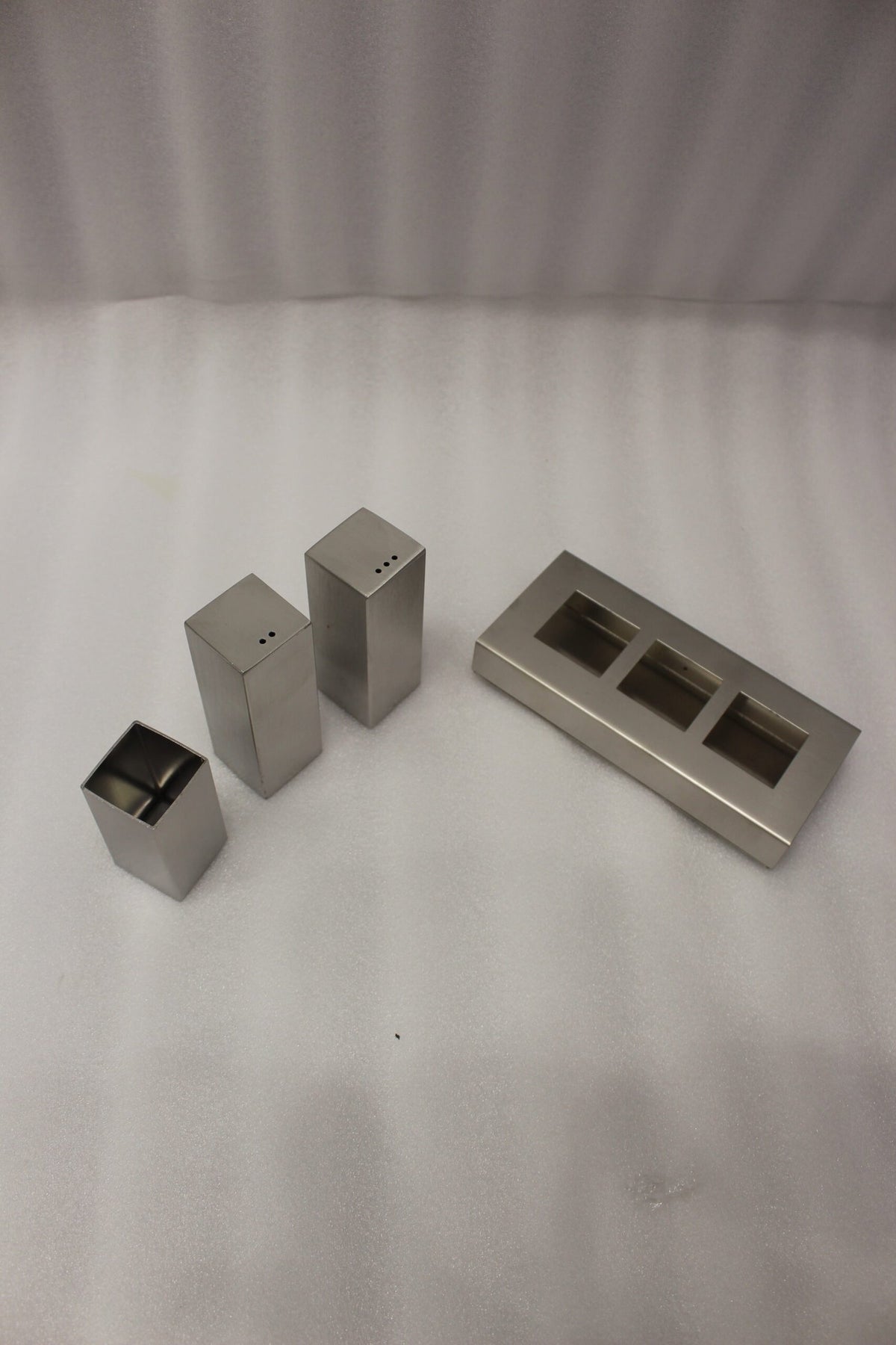 Modern Stainless Steel Salt and Pepper Shaker Set