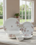 26-Piece Opalware Dinner Set with Pink Floral Design