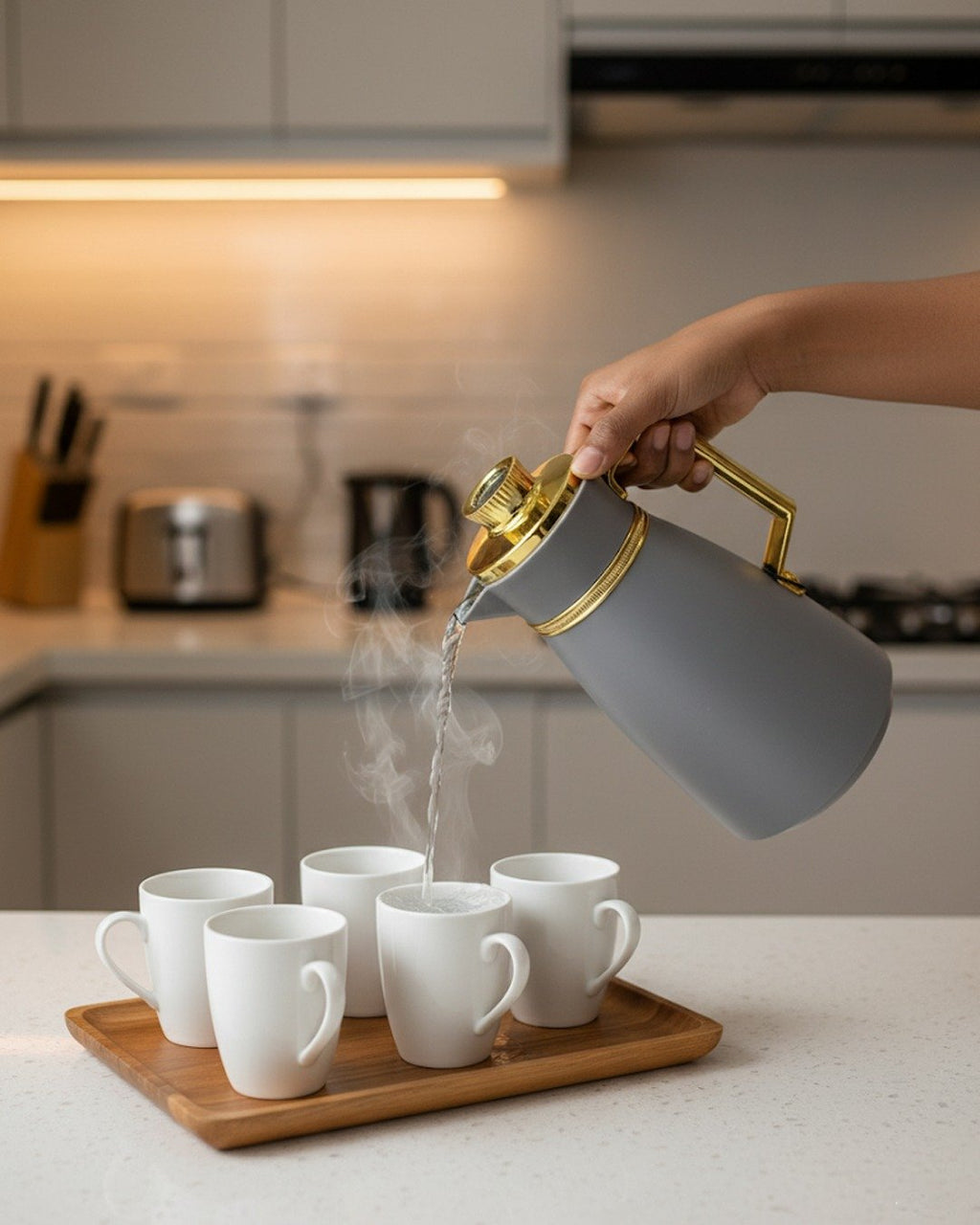 Premium 1 Litre Insulated Flask – Elegant Design with Glass Lining New Style