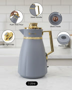 Premium 1 Litre Insulated Flask – Elegant Design with Glass Lining New Style